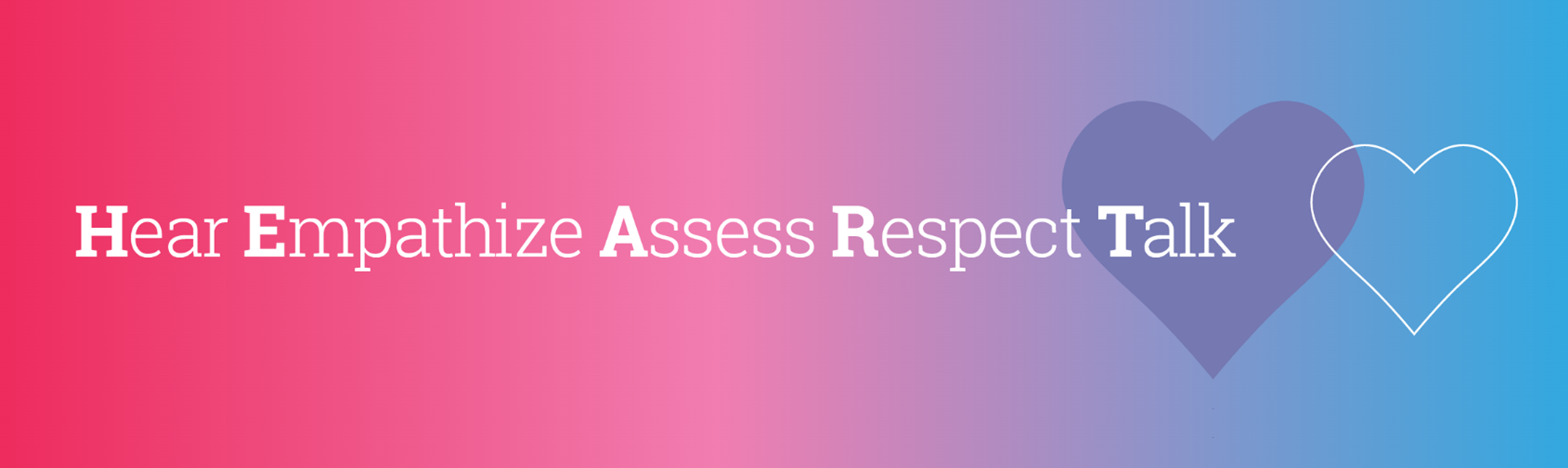 Hear, Empathize, Assess Respect, Talk (HEART)