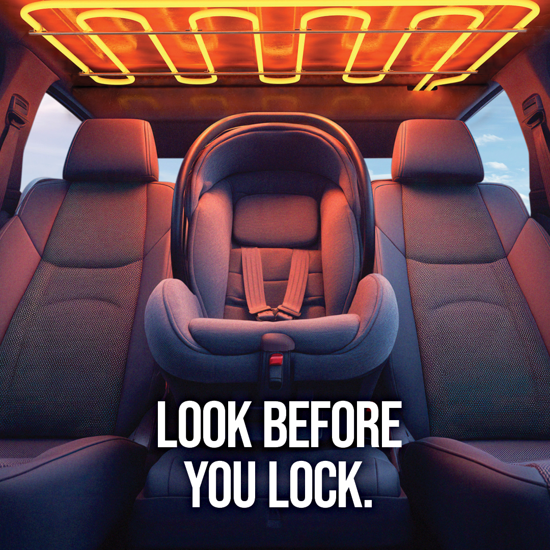 Child left in a vehicle illustrating the dangers of heat exposure