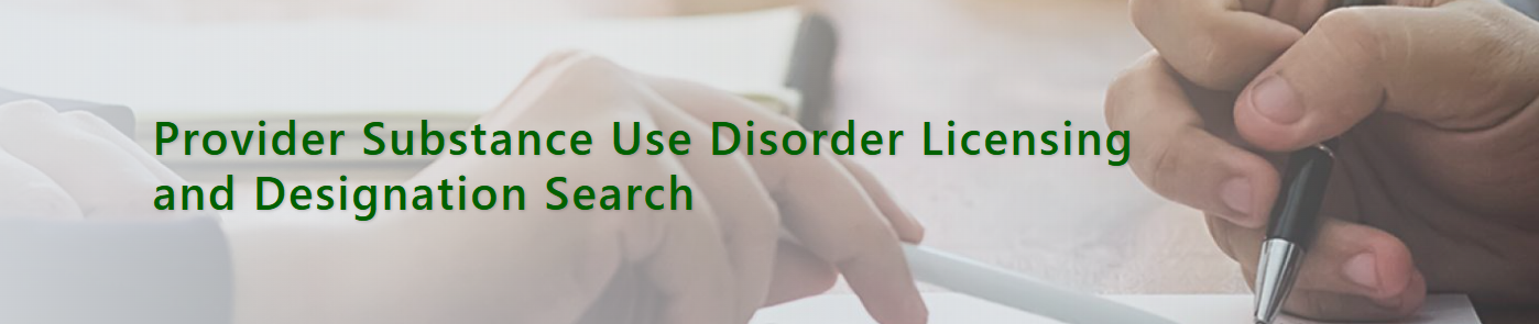Substance Use Disorder Provider Search interface