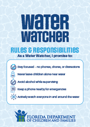 Children practicing safe behaviors around water