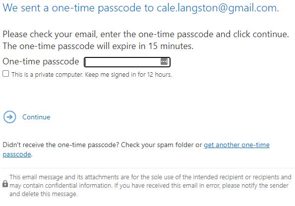 image of email decryption portal window.  Enter passcode received in previous email.