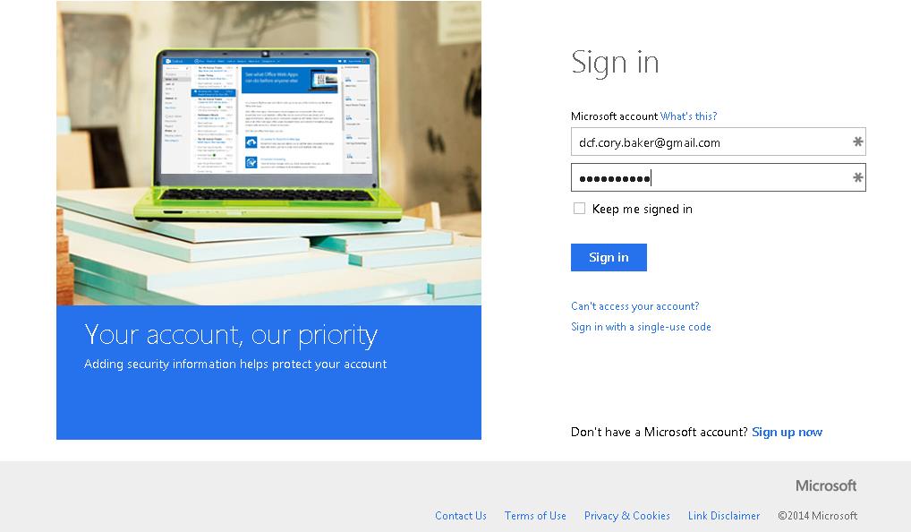 image of account sign-in window
