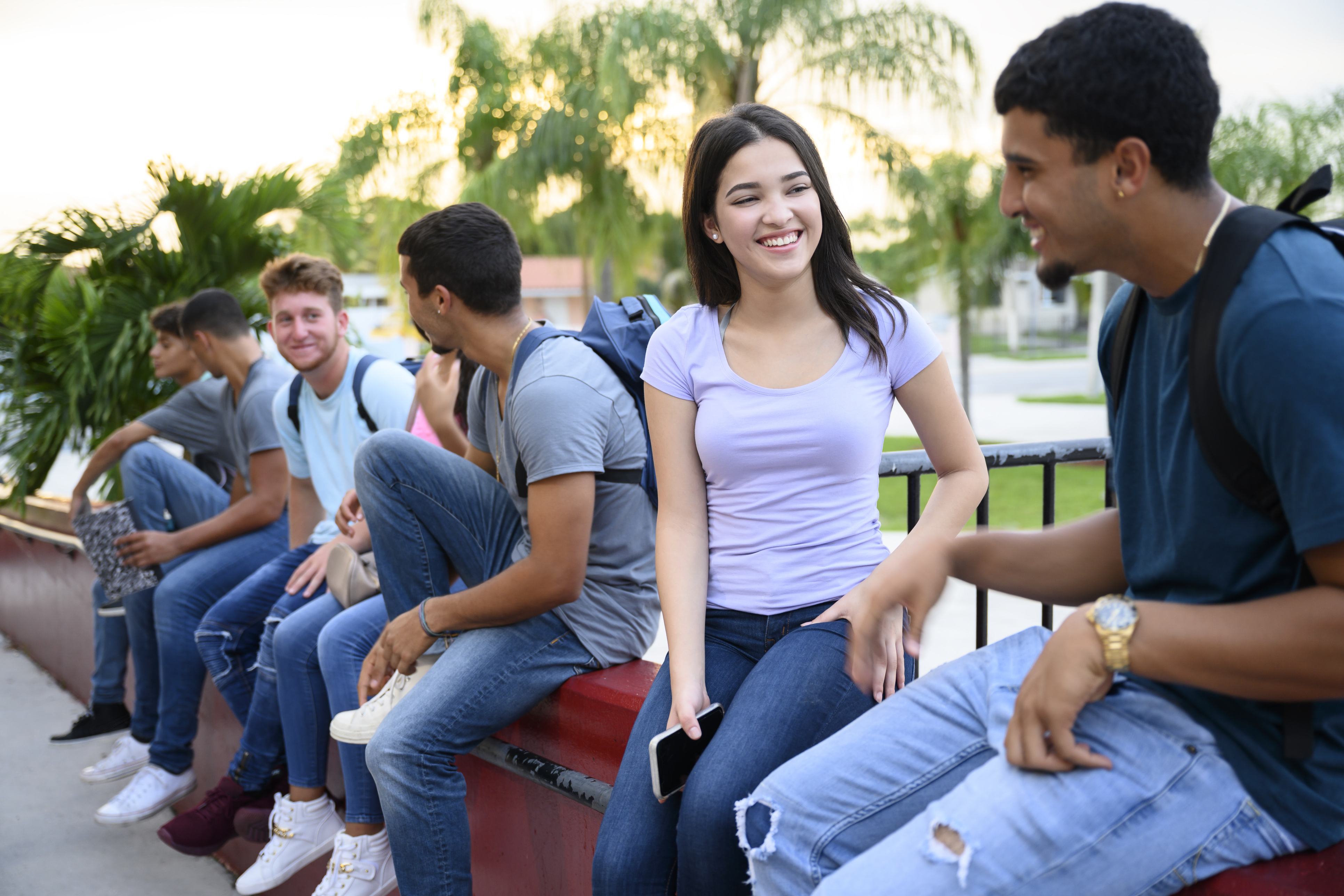 Teenagers speaking to each other