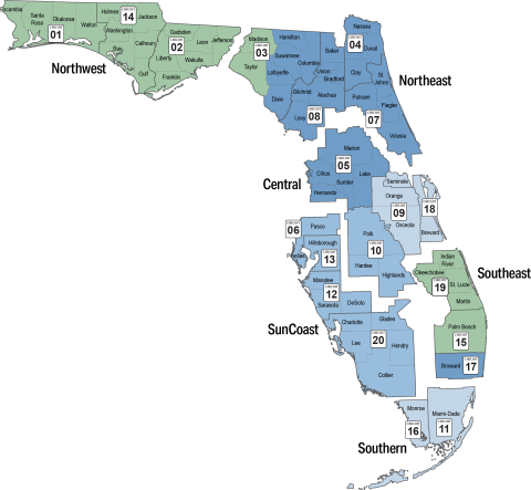 DCF Regional Map